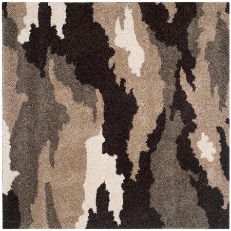 Safavieh 5 x 5 ft. Square Shag Power Loomed RugBeige & Multi Color SG453-1391-5SQ